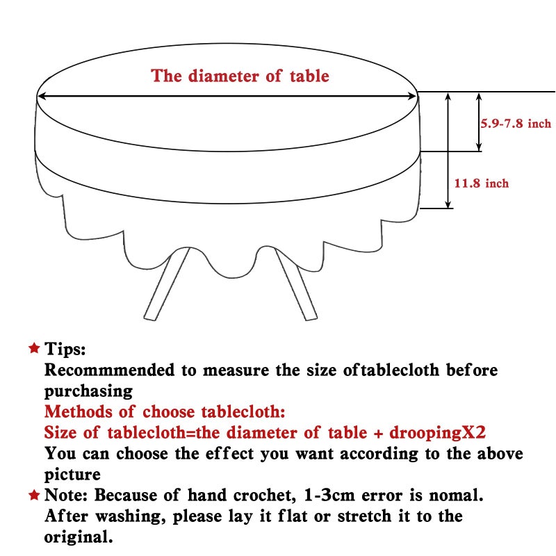 USTIDE 40-inch Handmade Crochet Cotton Tablecloth Round Beige Crochet Tablecloths for Wedding - Image 2